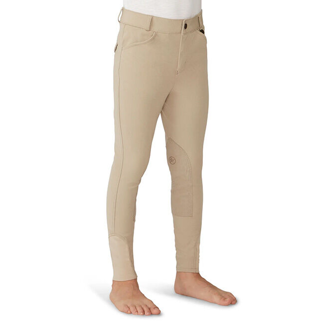Ovation Boy's EuroWeave DX Suede Knee Patch Breech - Natural Beige image number null
