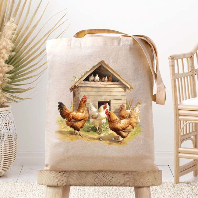 Dark Horse Dream Designs Canvas Tote Bag - Hen House image number null