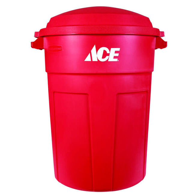 Ace Hardware Plastic Garbage Can with Lid - 32-Gallon Capacity image number null