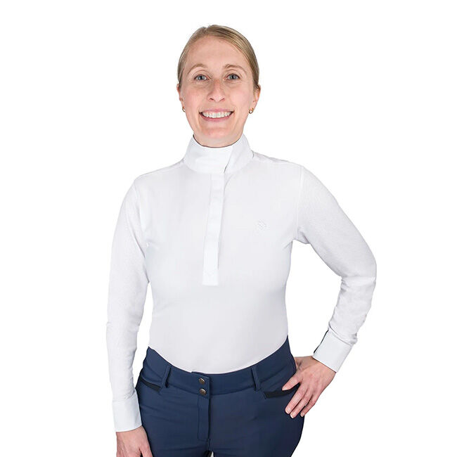 Ovation Women's Jorden II DX Long Sleeve Show Shirt - White/Peaceful Retreat image number null