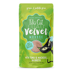 Tiki Cat Luau Velvet Mousse Cat Food - Tuna & Mackerel in Broth - 2.8 oz