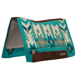 Weaver Equine Synergy Contoured Performance Saddle Pad with Wool Blend Felt Liner - Baltic/Winter White