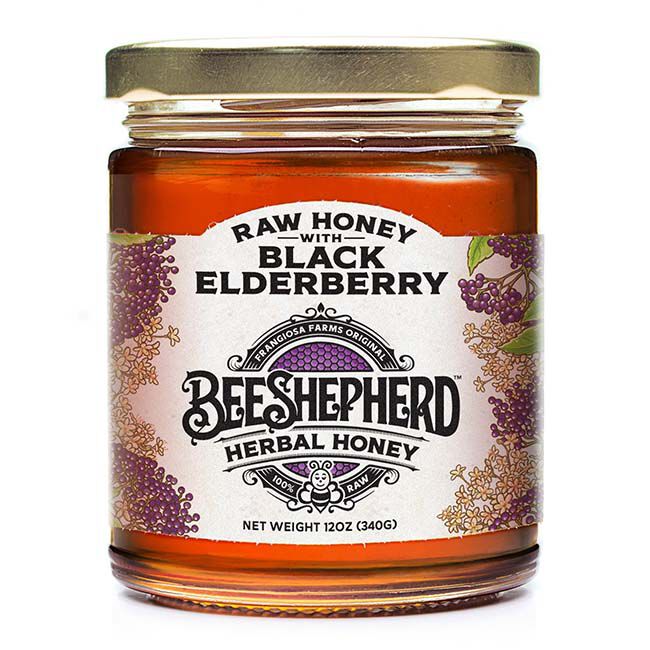 Bee Shepherd by Frangiosa Farms Raw Honey with Black Elderberry - 12 oz image number null