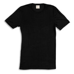 Engel Men's Wool/Silk Blend Short-Sleeved Shirt - Black