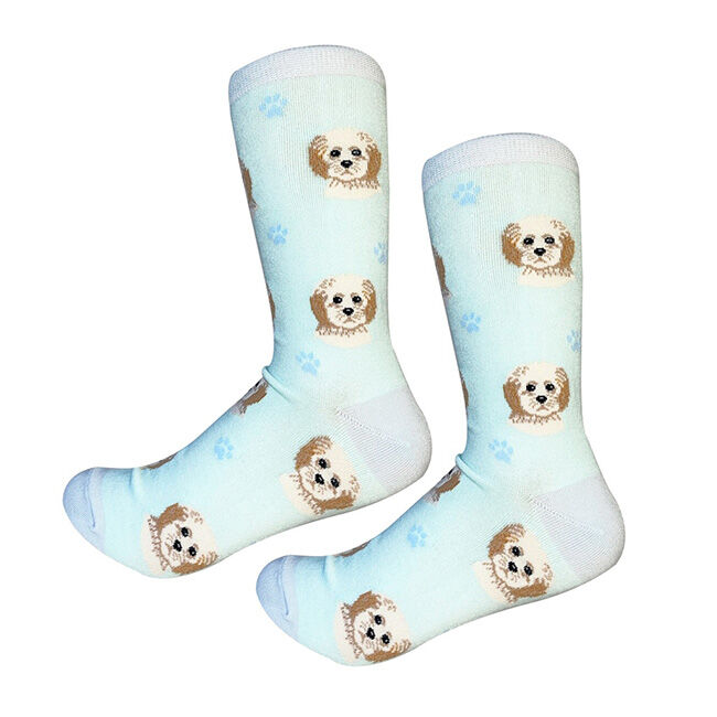 E&S Pets Unisex Novelty Crew Socks - Cockapoo image number null