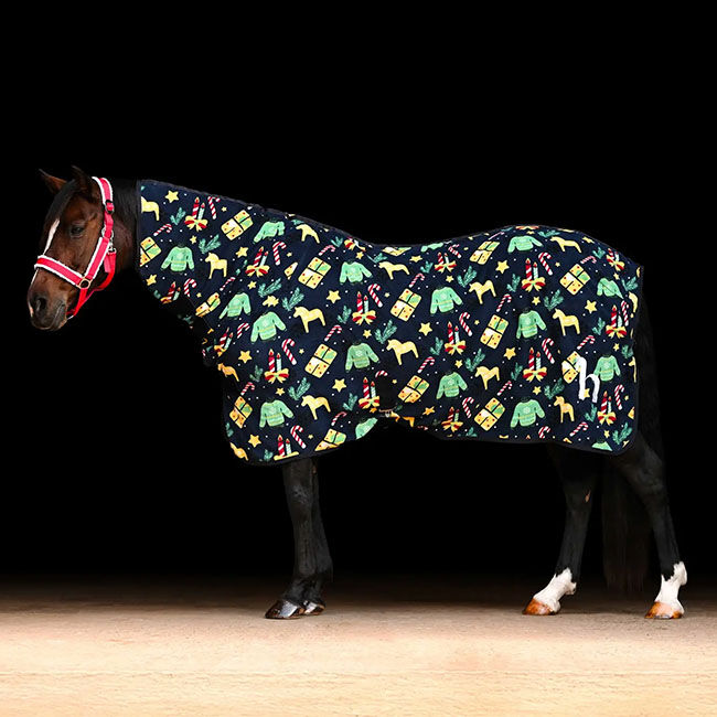 Horze Santa Christmas Fleece High Neck Cooler - Christmas Jumper - Closeout image number null