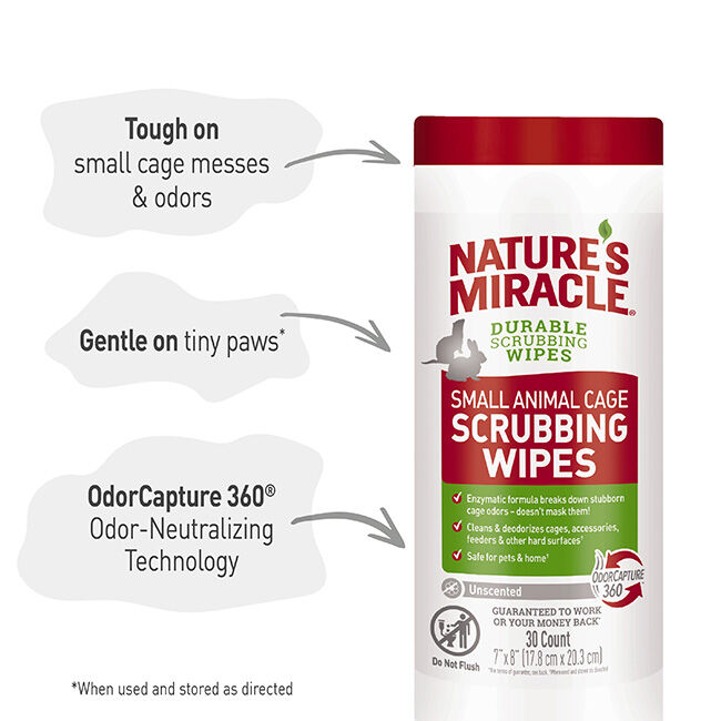 Nature's Miracle Small Animal Cage Scrubbing Wipes - 30 Count image number null