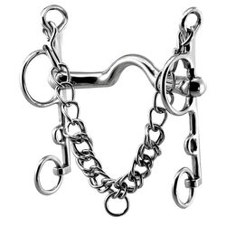 Intrepid International Pelham Stainless Steel Medium Port Bit with Slider Cheeks