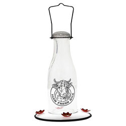 Audubon Milkhouse Vintage Glass Hummingbird Feeder