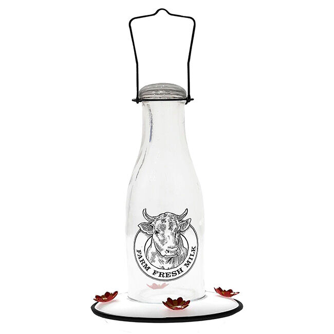 Audubon Milkhouse Vintage Glass Hummingbird Feeder image number null