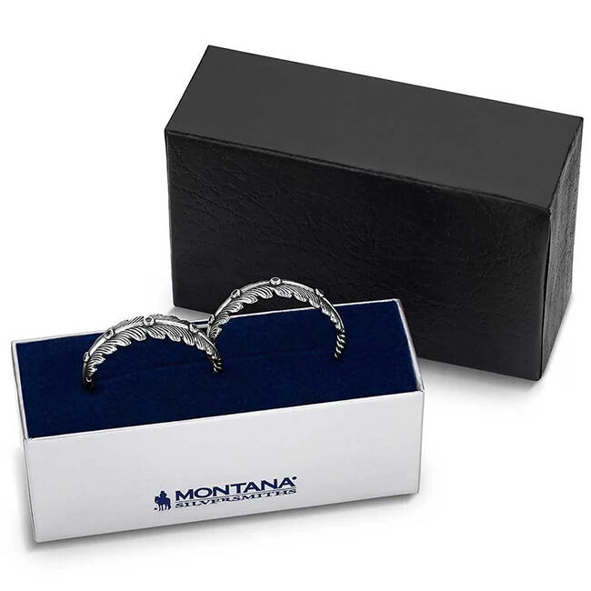Montana Silversmiths Feathered Path Hoop Earrings image number null