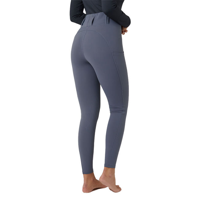 Horze Women's Everly Knee Patch Winter Riding Tights - Steel Gray image number null