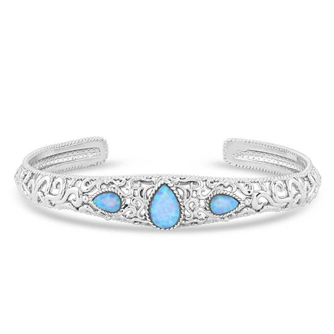 Montana Silversmiths Crystal Pools Silver Cuff Bracelet image number null