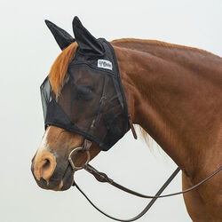 Cashel Crusader Quiet Ride Fly Mask with Ears - Black