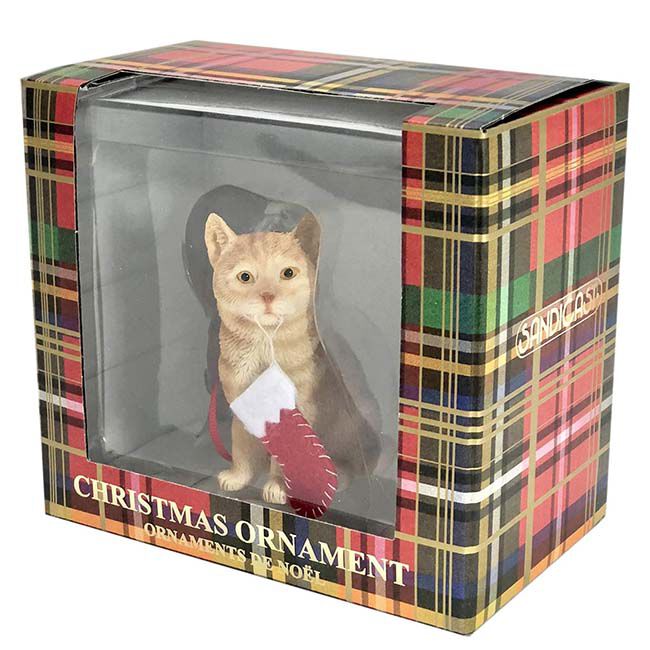 Sandicast Christmas Ornament - Shorthair Ginger Tabby Cat image number null