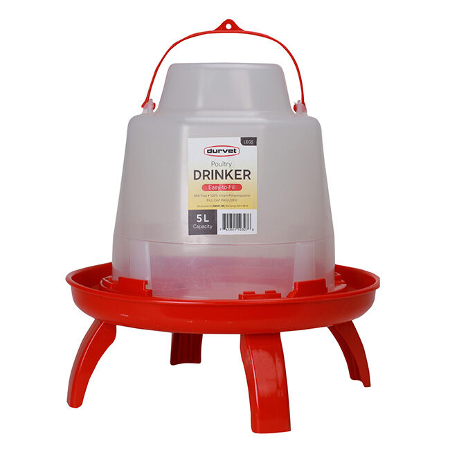 Durvet Poultry Drinker with Legs - 5-Liter Capacity image number null