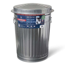 Behrens Galvanized Steel Garbage Can with Lid - 20-Gallon Capacity