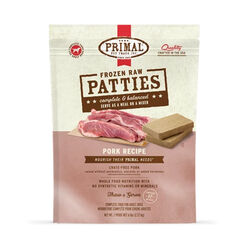 Primal Raw Frozen Dog Food - Pork Patties - 6 lb