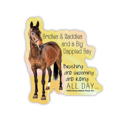 Horse Hollow Press Die-Cut Sticker - Bridles and Saddles and a Big Dappled Bay
