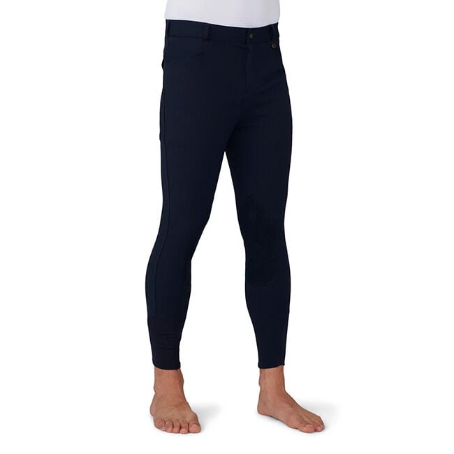 Ovation Men's EuroWeave Front Zip 4-Pocket Knee Patch Breech - Black image number null