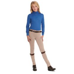 Ovation Kids' AeroWick Knee Patch Jodhpurs - Beige