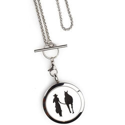 Annie Oakley Horse & Rider Aroma Locket Necklace - Closeout