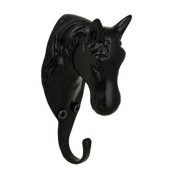 Horse Fare 4" Brass Horse Head Hook