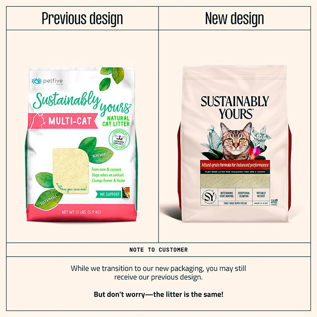 Sustainably Yours Cat Litter - Mixed Grain Formula - 26 lb image number null