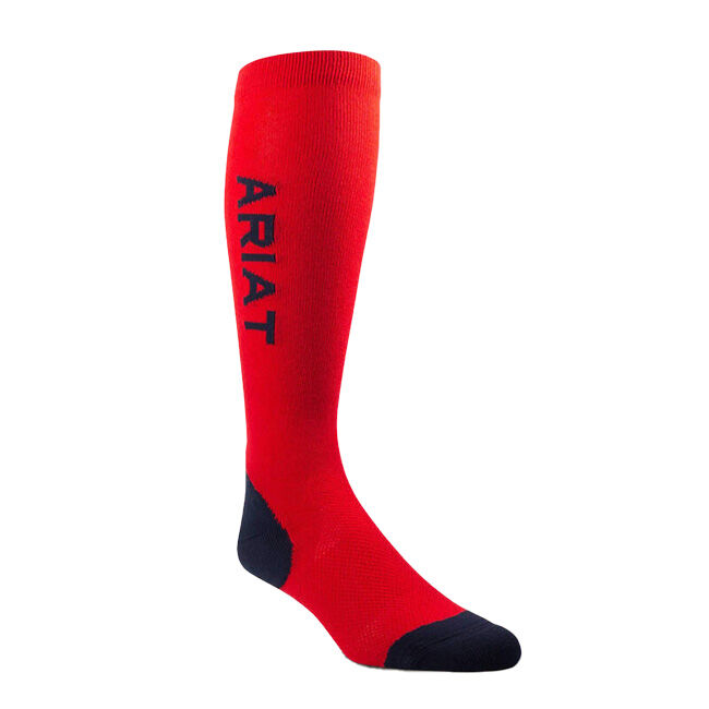Ariat AriatTEK Slimline Performance Socks - Red/Navy image number null