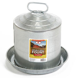 Little Giant Double Wall Metal Poultry Fount - 2-Gallon Capacity