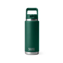 YETI Rambler 26 oz Bottle with Color-Matched Straw Cap - Black Forest Green