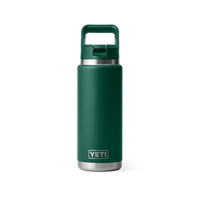 YETI Rambler 26 oz Bottle with Color-Matched Straw Cap - Black Forest Green image number null