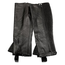 TuffRider Unisex Plus Rider Full Grain Half Chaps - Black