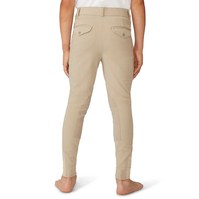 Ovation Boy's EuroWeave DX Suede Knee Patch Breech - Natural Beige image number null
