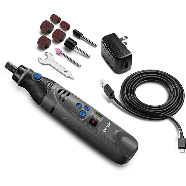 Andis EasyClip Cordless Nail Grinder 6-Speed, 11-Piece Kit image number null