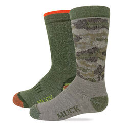 Muck Boot Company Kids' Merino Wool Blend Socks - Camo - 2 Pairs