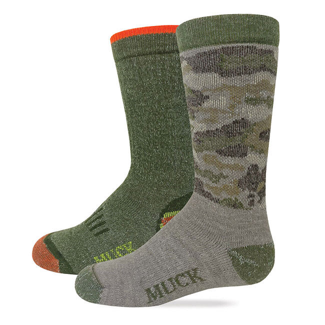 Muck Boot Company Kids' Merino Wool Blend Socks - Camo - 2 Pairs image number null