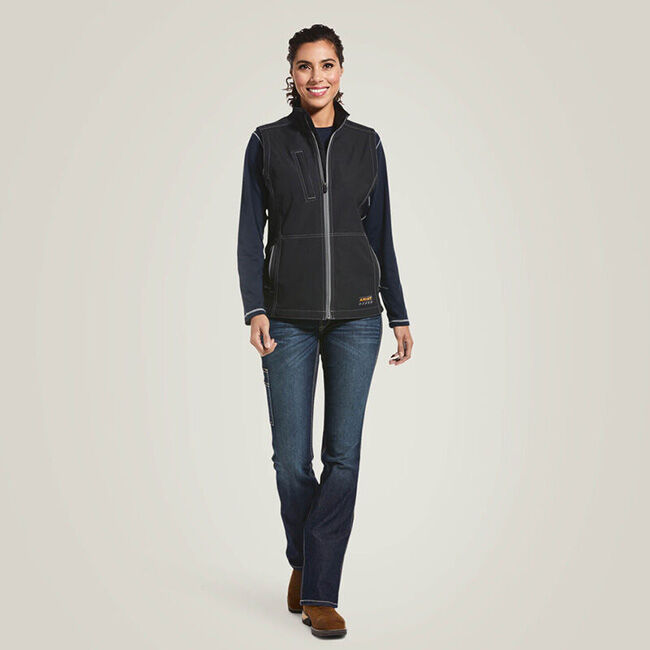Ariat Women's Rebar Stretch Canvas Softshell Vest - Black image number null