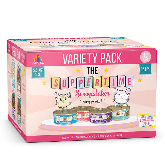 Weruva Cat Pat&eacute; - The Suppertime Sweepstakes Variety Pack - 12 x 5.5 oz Cans image number null