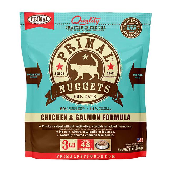 Primal Raw Frozen Nuggets Cat Food - Chicken & Salmon image number null