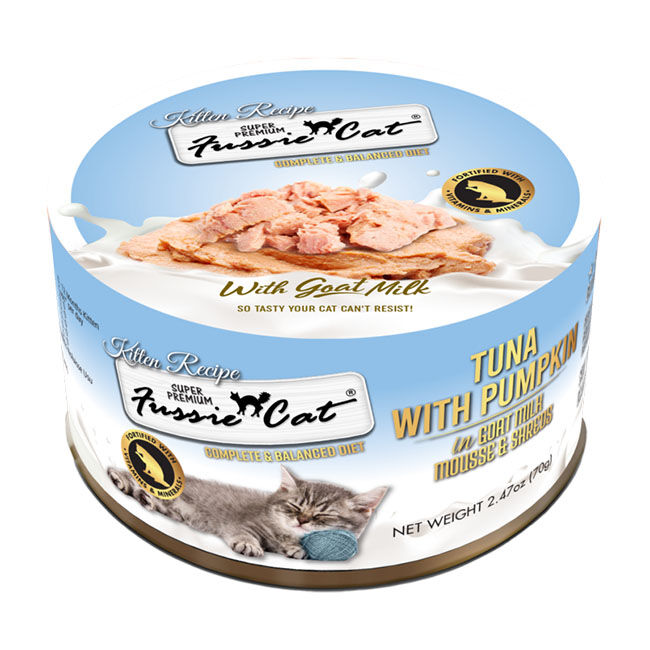 Fussie Cat Goat Milk Mousse for Kittens - Tuna with Pumpkin - 2.47 oz image number null