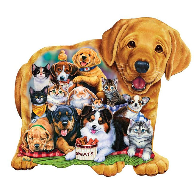 "Puppy Pals" 100 Piece Shaped Puzzle image number null