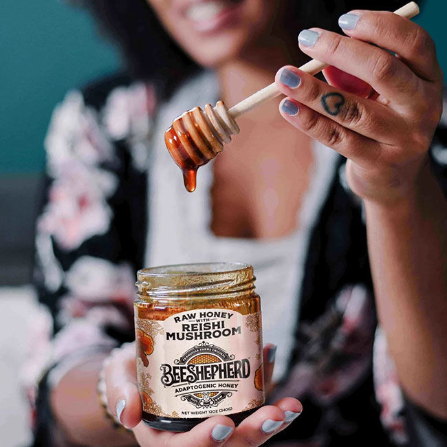 Bee Shepherd by Frangiosa Farms Raw Honey with Reishi Mushroom - 12 oz image number null