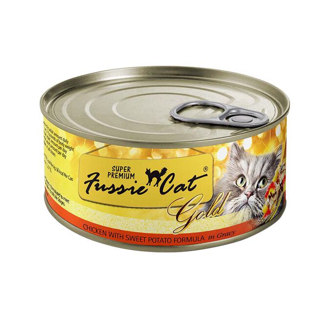 Fussie Cat Gold Cat Food - Super Premium Chicken with Sweet Potato in Gravy - 2.8 oz image number null