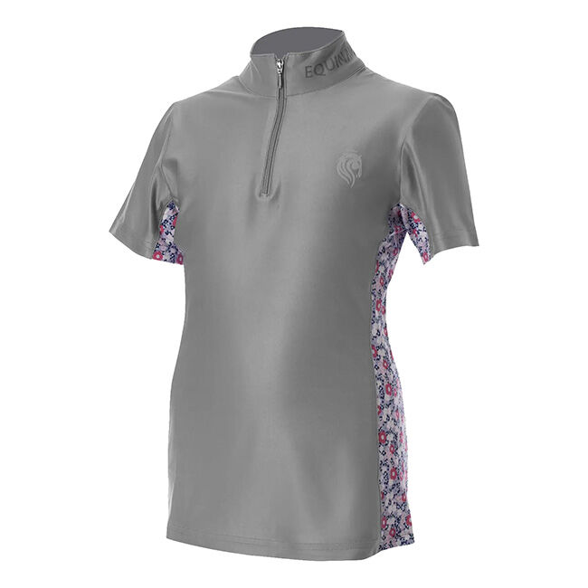 Equinavia Kids' Lena Short Sleeve Quarter Zip Shirt - Grey image number null
