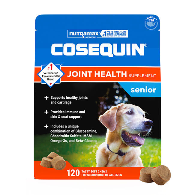 Nutramax Cosequin for Senior Dogs Joint Health Supplement, Contains Glucosamine for Dogs, Plus Chondroitin, MSM, Omega-3s and Beta-Glucan, Supports Joint, Skin and Coat, and Immune Health, Soft Chews image number null