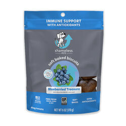 Shameless Pets Soft Baked Dog Biscuits - Immune Support with Antioxidants - Blueberried Treasure with Real Blueberry& and Mint - 6 oz