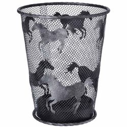 JT International Wire Mesh Wastebasket - Horses