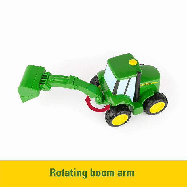 TOMY John Deere Lights & Sounds Farmin' Friends Toy Hauling Set with Truck & Backhoe Tractor image number null