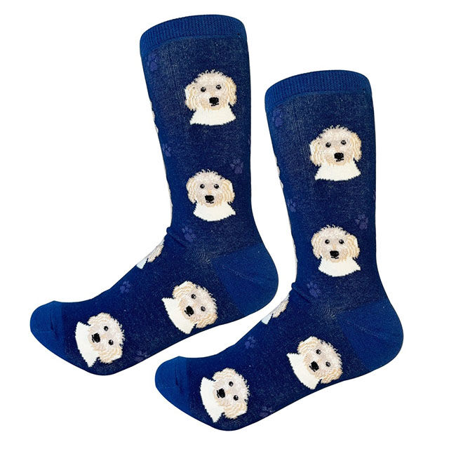 E&S Pets Unisex Novelty Crew Socks - Goldendoodle image number null